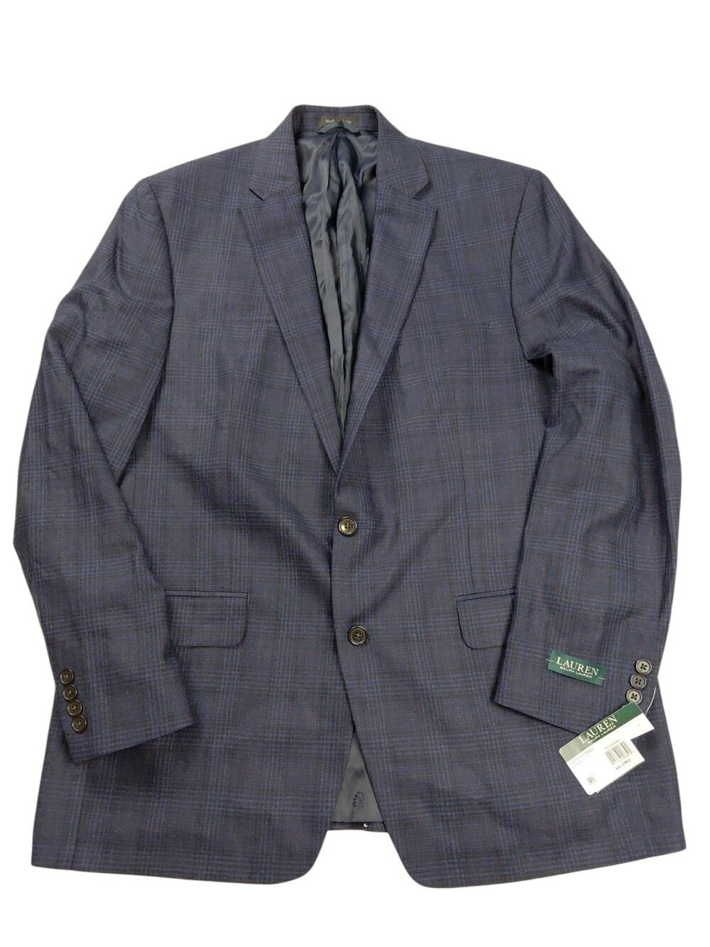 Lauren Ralph Lauren Lexington Blazer Plaid Size 44 Long Sport Coat 2 Buttons